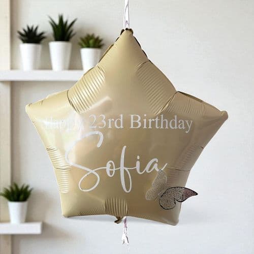 Personalised Foil Star Balloon Helium filled
