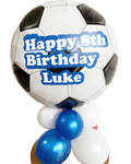 Personalised Football Blue Print Balloon airfilled on a balloon base