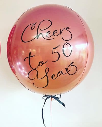 Personalised Ombre Orange & Pink Orbz  Helium Balloon