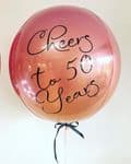 Personalised Ombre Orange & Pink Orbz Helium Balloon