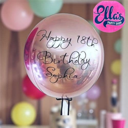 Personalised Rose Gold Orbz Helium Balloon