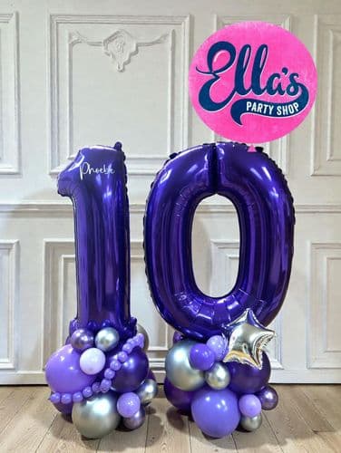 Purple & Silver Premier Number Stack Display