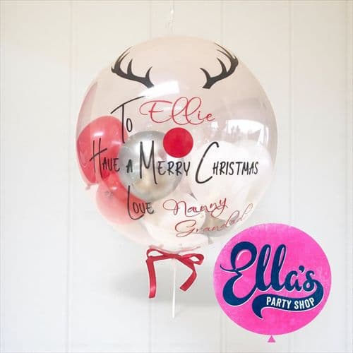 Xmas Reindeer Personalised Bubble Balloon