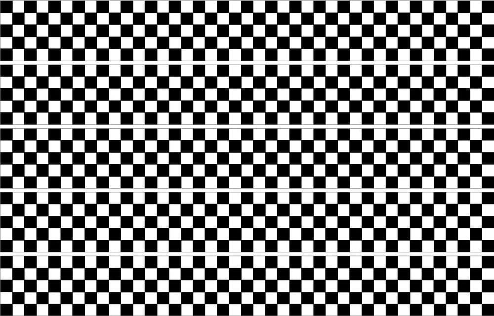 Checker Stripes waterproof Vinyl Sticker vehicle decal Black/White