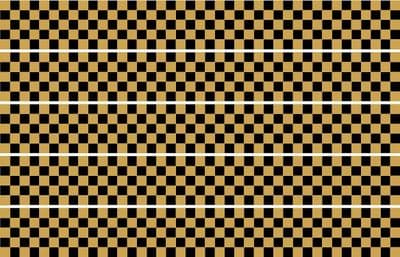 Checker Stripes waterproof Vinyl Sticker vehicle decal GOLD/BLACK
