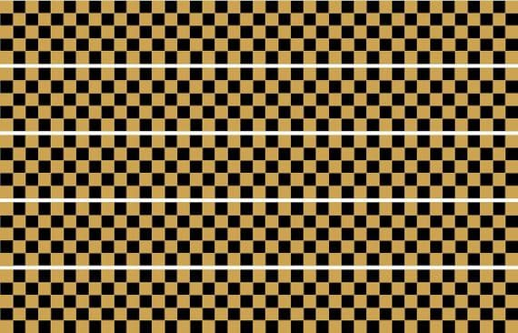 Checker Stripes waterproof Vinyl Sticker vehicle decal GOLD/BLACK