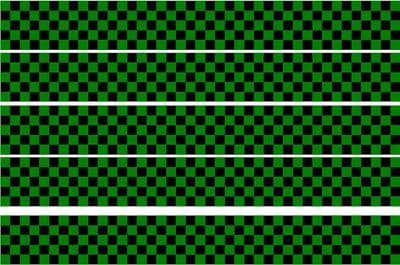 Checker Stripes waterproof Vinyl Sticker vehicle decal GREEN/BLACK