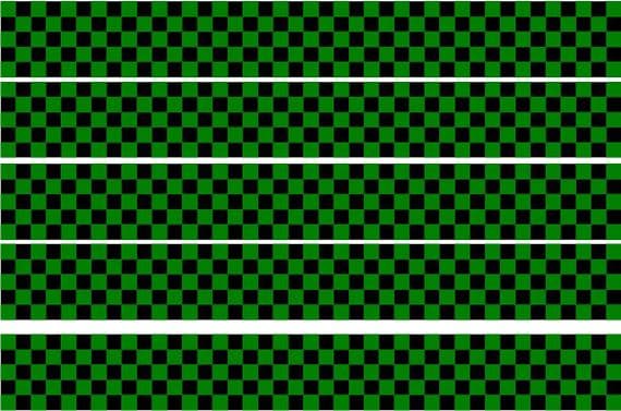 Checker Stripes waterproof Vinyl Sticker vehicle decal GREEN/BLACK