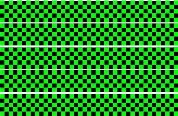 Checker Stripes waterproof Vinyl Sticker vehicle decal MONSTER GREEN/BLACK