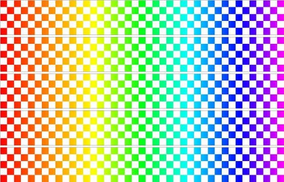 Checker Stripes waterproof Vinyl Sticker vehicle decal MULTI COLOUR/WHITE