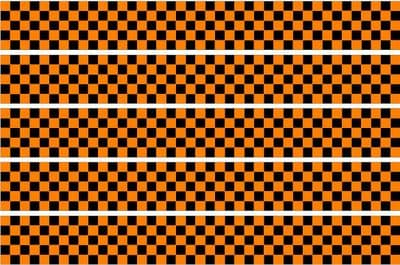 Checker Stripes waterproof Vinyl Sticker vehicle decal ORANGE/BLACK