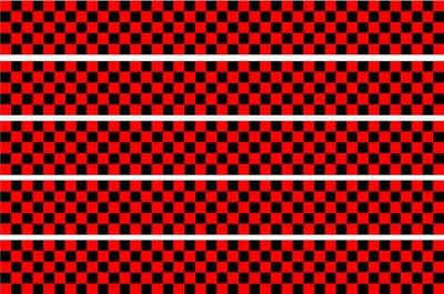 Checker Stripes waterproof Vinyl Sticker vehicle decal RED/BLACK