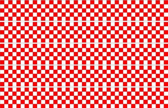 Checker Stripes waterproof Vinyl Sticker vehicle decal RED/WHITE