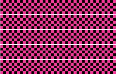 Checker Stripes waterproof Vinyl Sticker vehicle decal SHOCKING PINK/BLACK
