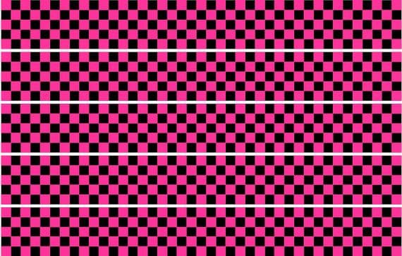 Checker Stripes waterproof Vinyl Sticker vehicle decal SHOCKING PINK/BLACK