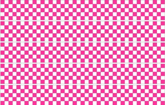 Checker Stripes waterproof Vinyl Sticker vehicle decal SHOCKING PINK/WHITE