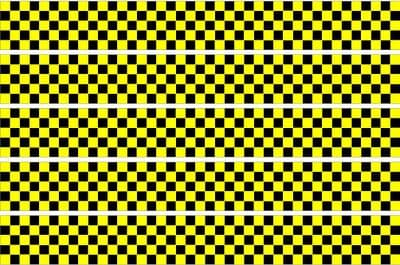Checker Stripes waterproof Vinyl Sticker vehicle decal YELLOW/BLACK