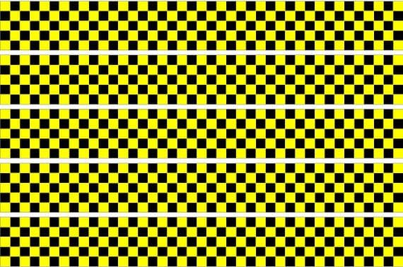 Checker Stripes waterproof Vinyl Sticker vehicle decal YELLOW/BLACK