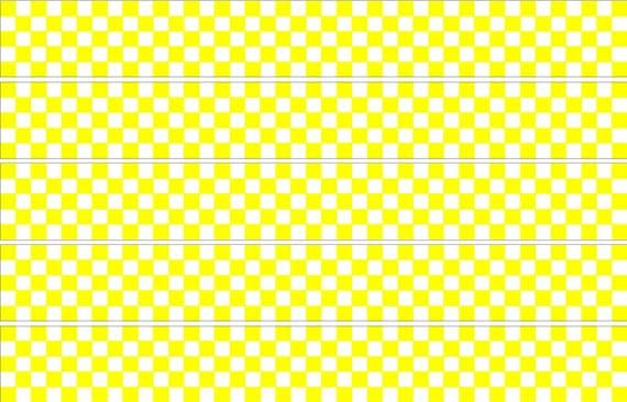 Checker Stripes waterproof Vinyl Sticker vehicle decal YELLOW/WHITE