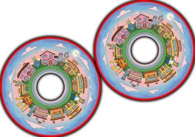 Colorful Town Cartoon Wheel Covers wheel36