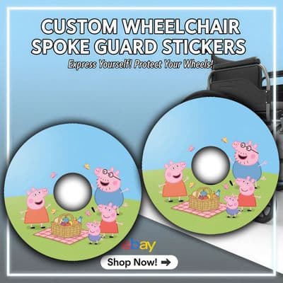 Peppa Pig Family Picnic Day Wheelchair Spoke Guard wheel276