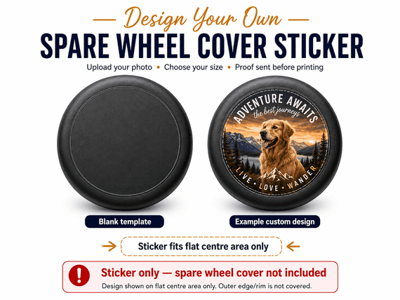 Personalised Spare Wheel Cover Sticker - Upload Your Own Photo