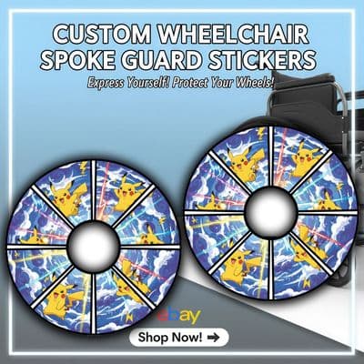 Pikachu Electric Thunderbolt Action Wheelchair Spoke Guard Art wheel285