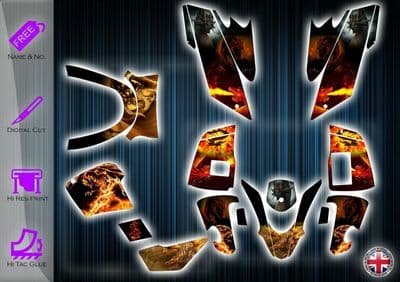 QUADZILLA 250E STICKERS - GRAPHICS KIT - QUADZILLA 250 E DECALS - GRAPHICS KIT - 233938965496