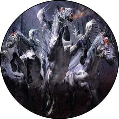 SKELETON HORSE RIDERS 4x4 Spare Wheel Cover DECAL STICKER