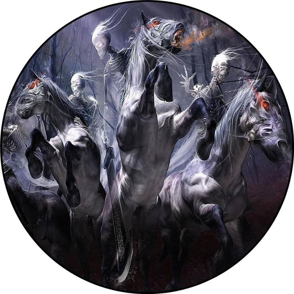 Skeleton Ride Decal SKELETON HORSE RIDERS 4x4 Spare Wheel Cover DECAL STICKER