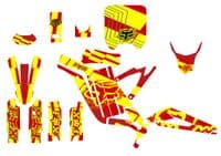 Sur-Ron Light Bee Graphics kit, Surron Decals, Surron wrap, Surron Sticker Kit EB7-YELLOW-RED