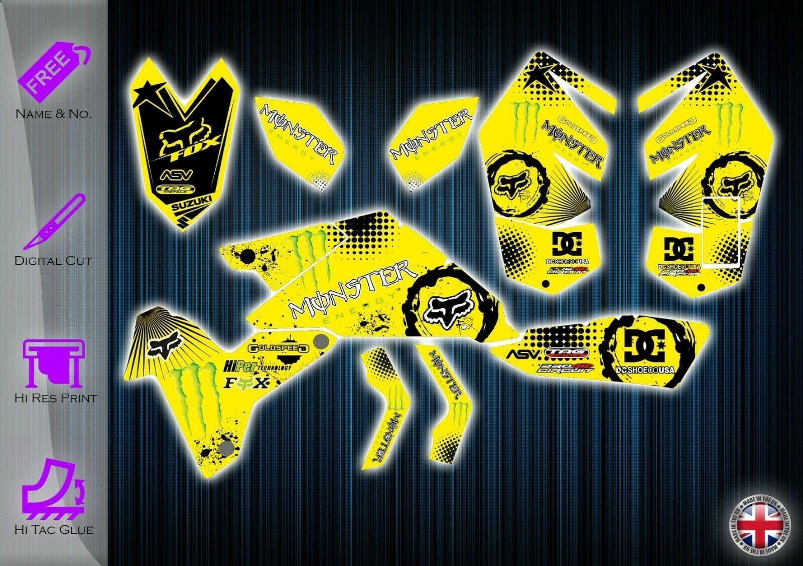 Kit Stickers Graphiques Suzuki LTR 450 – 2006-2012 – Neuf – Vinyle Orange