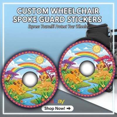 The Lion King's Simba & Nala Pride Lands Wheelchair Spoke Guards wheel238