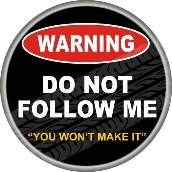 WARNING DO NOT FOLLOW ME 4x4 Spare Wheel Cover DECAL STICKER