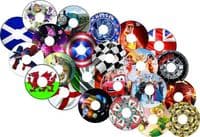 Wheelchair PLASTIC SPOKE GUARDS Chrome wheel design Personalised name designs - 253897609505