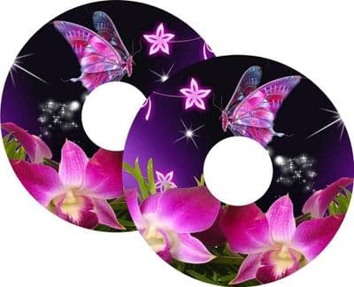 Wheelchair Spoke Guards PURPLE BUTTERFLY'S Design personalised name on request.