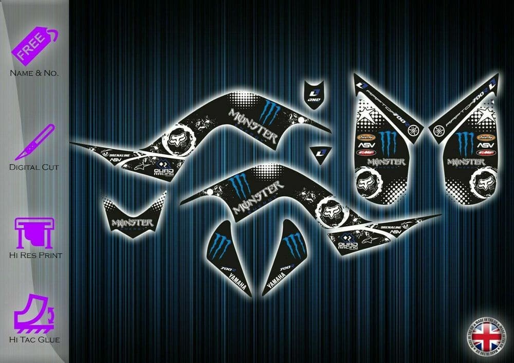 YAMAHA RAPTOR 700 STICKERS - GRAPHICS KIT - DECALS YFM 700 ATV GRAPHICS ...