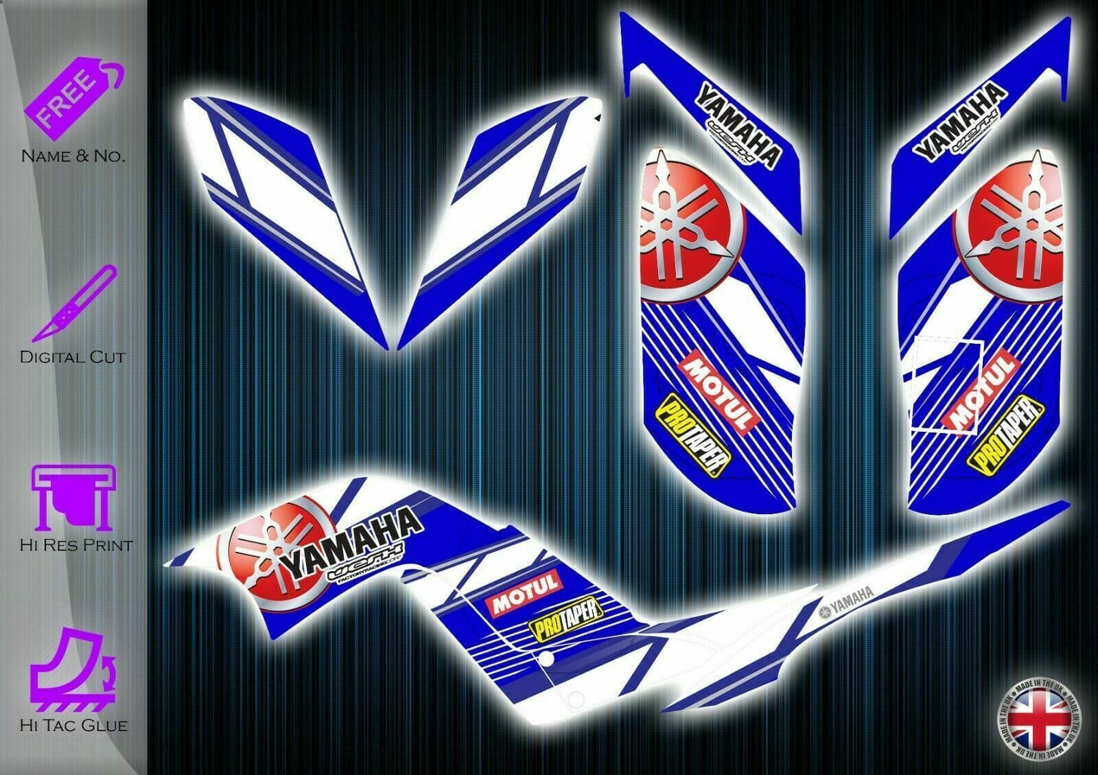 Adesivi Fanali Anteriori AMR Racing Per Yamaha Raptor/YFZ - Effetto Bloodshot