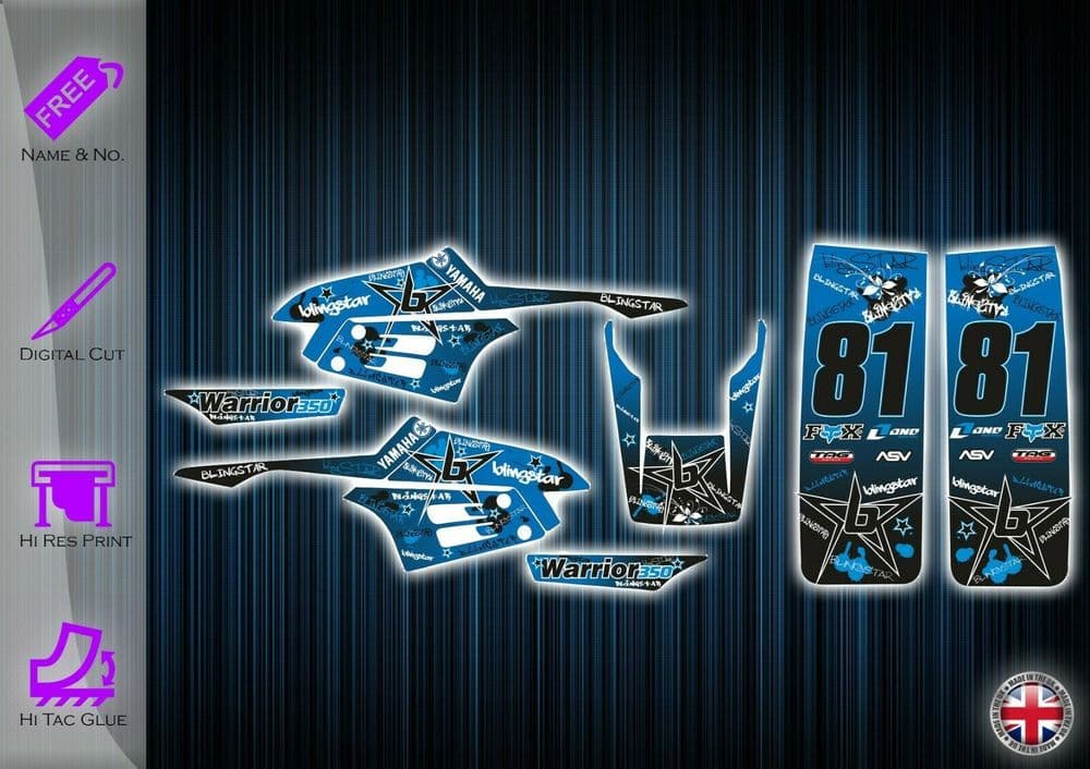 YAMAHA WARRIOR 350 STICKERS - GRAPHICS KIT - DECALS WARRIOR 350 ATV ...