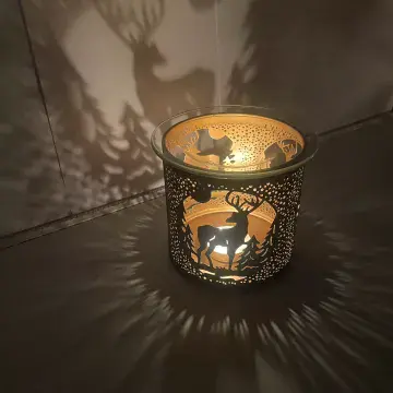 3 IN 1 - Tealight Wax Melter and Candle Holder - Black Silhouette Stag