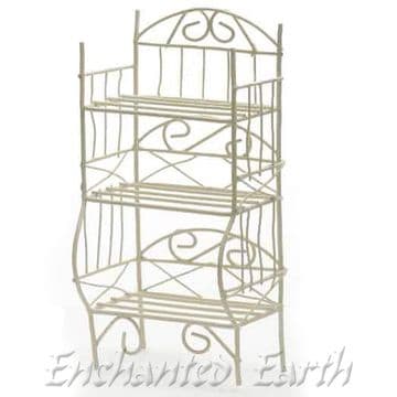 3 Tier Garden Plant Rack -Garden Shelf Unit- Cream Metal