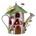 Colourful Metal Fairy House - The Watering Can Cottage.