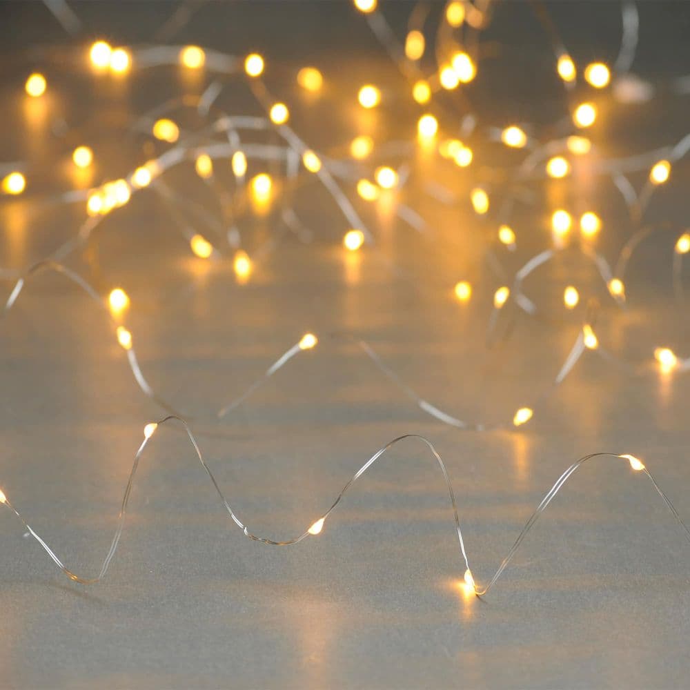 50 Battery Operated - Multi-Funtion Drewdrop Lights - Warm White'