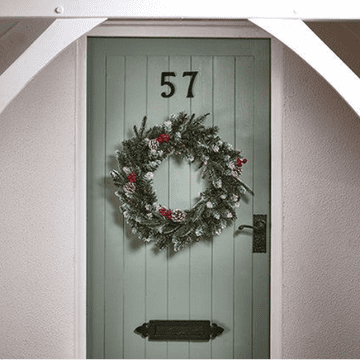 50cm Battery Operated - Pre Lit Large Christmas Wreath with 35 Warm White LEDs