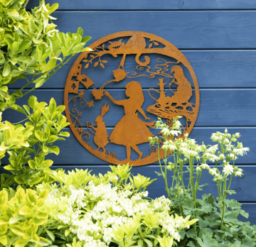 Aged Metal Wall Art - Alice in wonderland - 40cm