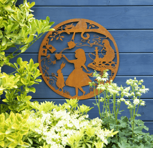 Aged Metal Wall Art - Alice in wonderland.