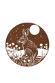 Aged  Wall Art - Large Twilight Hare Wall Plaque - 50cm.