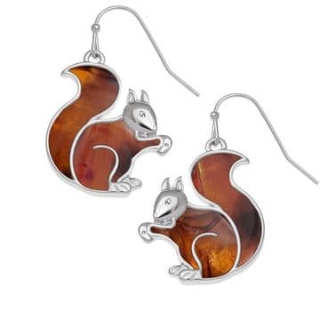 Amber Paua shell  Red Squiral Earings - Gift Boxed