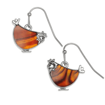 Amber Paula shell The Little Hen Earrings - Gift Boxed