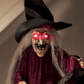 Animated with sound -  Cackling  Flying Witch - 90cm.